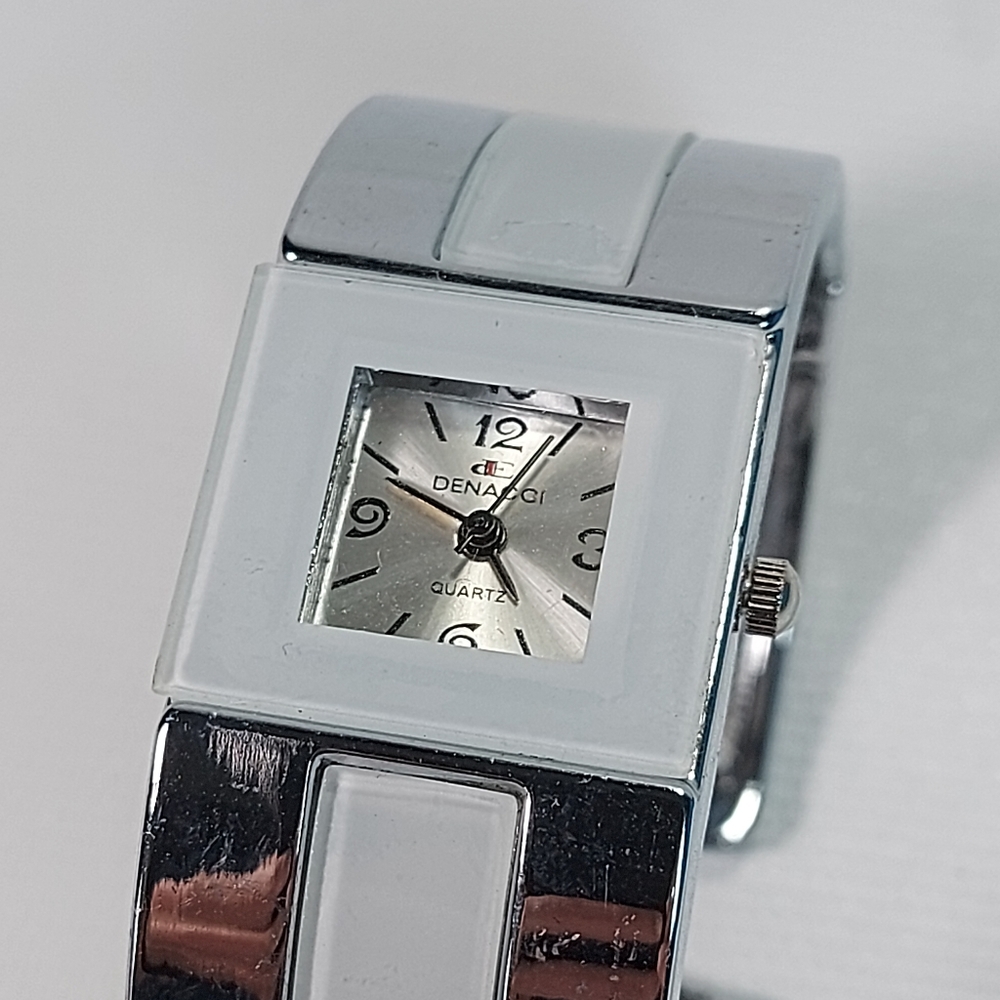 Denacci Cuff Watch Retro Square Top Wide Bracelet Watch, New Battery